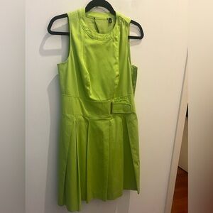 Carlisle Pleated Dress, lime green